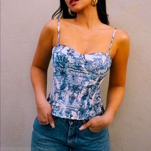 NWT Blue renaissance corset top